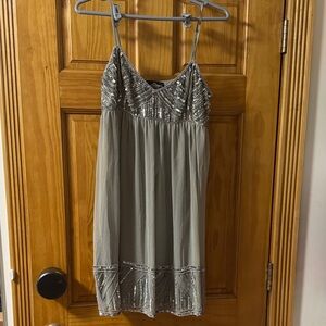 Angie Silver and Gray Sequin Chemise